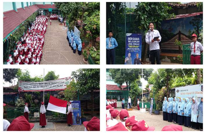 Upacara Hari Senin di SD Al Irsyad 01 Cilacap dengan Inspektur Upacara dari BNN