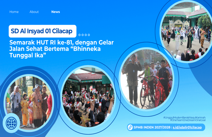 Semarak HUT RI ke-81, SD Al Irsyad 01 Cilacap Gelar Jalan Sehat Bertema “Bhinneka Tunggal Ika”